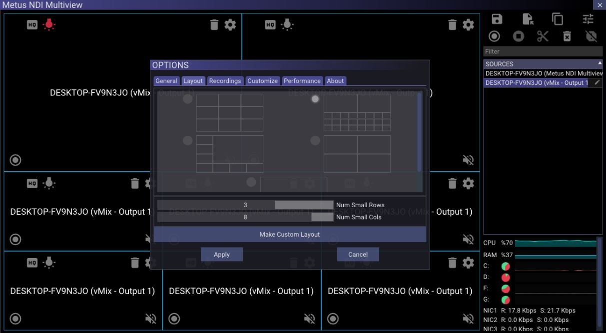 Metus NDI Multiview