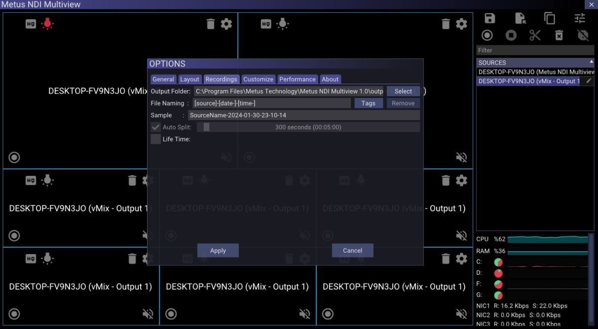 Metus NDI Multiview